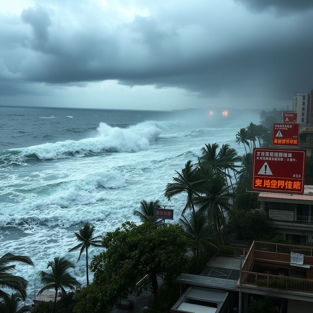台风“蝴蝶”在广东雷州再次登陆，带来强风暴雨
