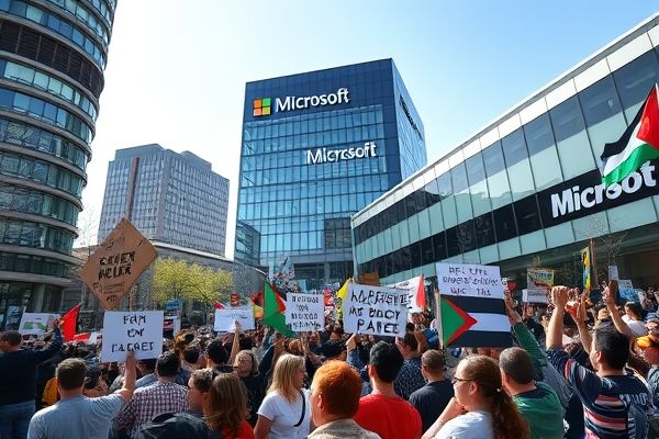 微软总部广场被占领：抗议者要求其终止与以色列军方合作
