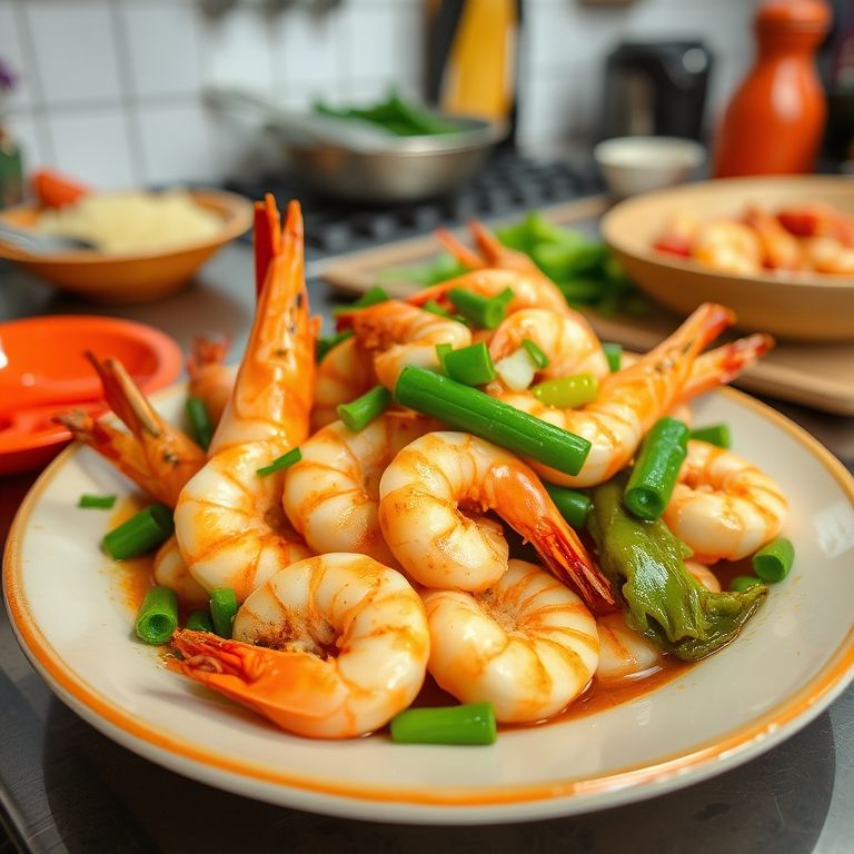 油焖大虾的家常做法详解——美味又简单的海鲜佳肴指南